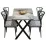 Set de sufragerie Prestige Efes X Leg 70x110cm 1+4, Gray Marble/Black/White