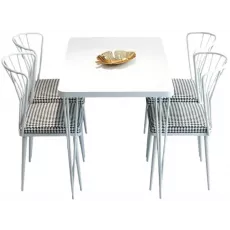Set de sufragerie Prestige Piramide Legs 70x110cm 1+4, White/Black