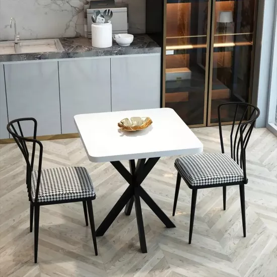 Set de sufragerie Prestige Star Leg 70/70x75cm 1+2, White/Black