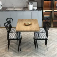 Обеденный набор Prestige Piramide Legs 70x110cm 1+4, Pine/Black/White