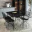 Set de sufragerie Prestige Bendir Piramide Legs 70x110cm 1+4, Black Marble/Black