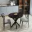 Set de sufragerie Prestige Bendir Star Leg 70x75cm 1+2, Black Marble/Black/White