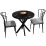 Set de sufragerie Prestige Bendir Star Leg 70x75cm 1+2, Black Marble/Black/White
