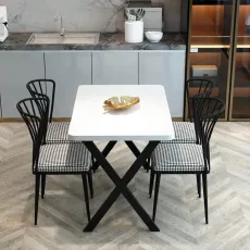 Set de sufragerie Prestige WH X Leg 70x110x75cm 1+4, White/Black