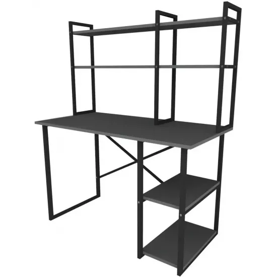 Masa de birou Fabulous cu etajera, Anthracite/Black