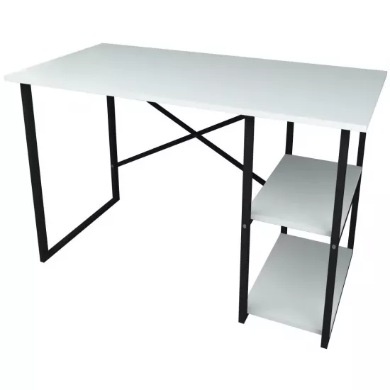 Masa de birou Fabulous 2 rafturi, White/Black