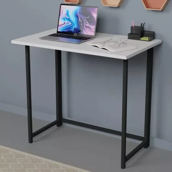 Masa de birou Prestige 50x80x72 Foldable pliabila, White/Black