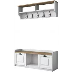 Прихожая Mirage Meble P2/M1 (120 см), White/Walnut