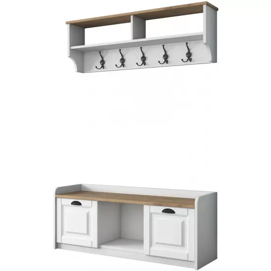 Antreu Mirage Meble P2/M1 (120 cm), White/Walnut