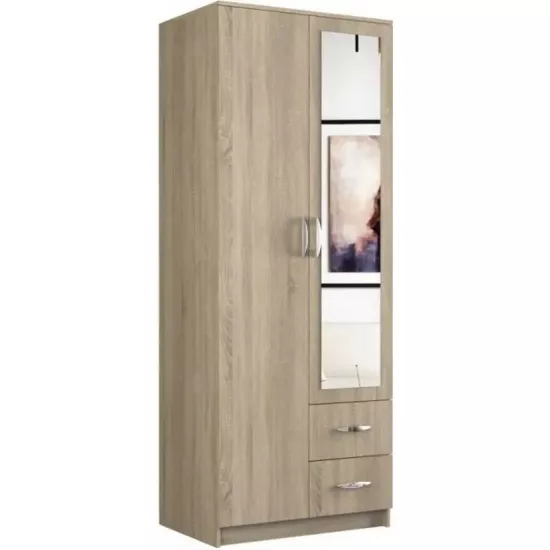 Dulap TopEshop Romana (80x52x205 cm) cu oglindă, Sonoma Oak