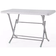 Masă de grădină Heniver Rattan Table Metal 2K pliabila, White Masă de grădină Heniver Rattan Table Metal 2K pliabila, White