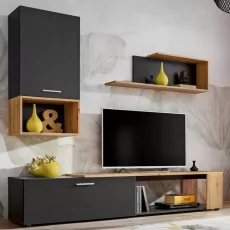 Living ASM Maze II ZWT MZ2 (200 cm), Black Matt/Wotan Oak Living ASM Maze II ZWT MZ2 (200 cm), Black Matt/Wotan Oak