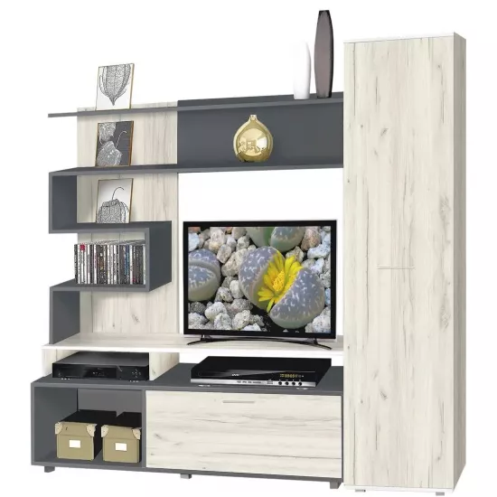 Living Modern Bari (195 cm), Anthracite/Craft Oak White