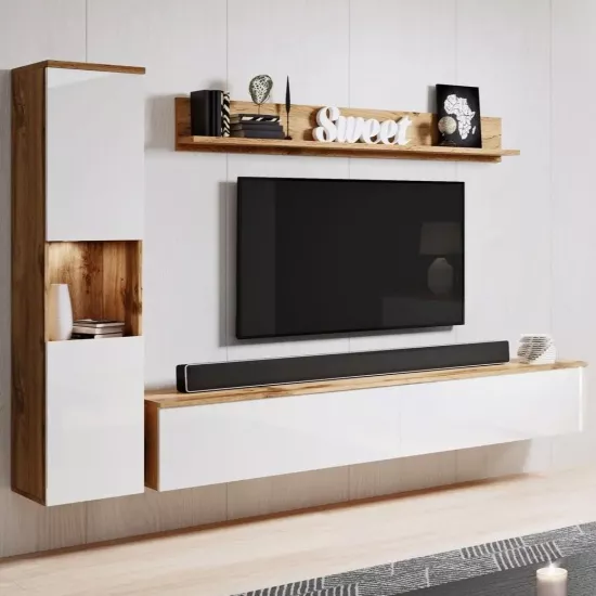 Living Bratex Paris (210 cm), Wotan Oak/White Gloss