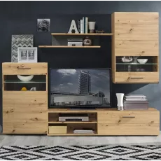 Living Fortuna Murphy cu iluminare (228 cm), Artisan Oak/Dark Concrete