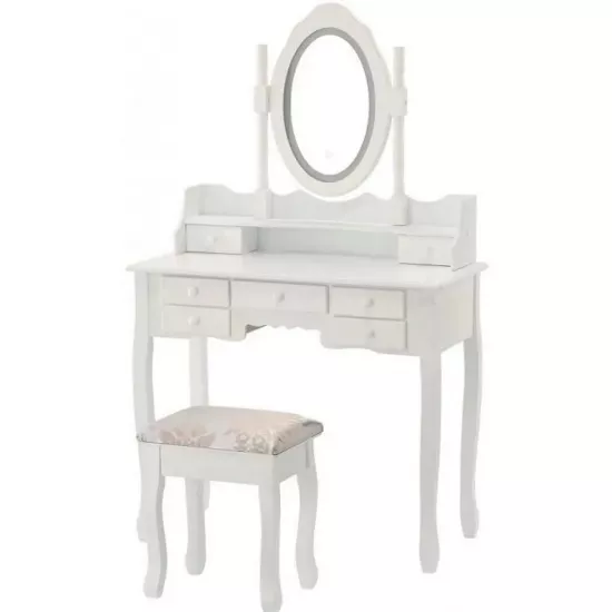 Столик туалетный Chomik PHO5513LED с подсветкой, White