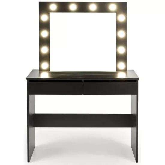 Masă toaletă Halmar Hollywood cu iluminare, Black