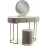 Masă toaletă Mebel Elite Ashley cu oglinda si puf, Grey/Golden