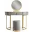 Masă toaletă Mebel Elite Ashley cu oglinda si puf, Grey/Golden