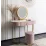 Masă toaletă Mebel Elite Ashley cu oglinda si puf, Pink/Golden