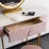 Столик туалетный Mebel Elite Ashley с зеркалом и пуфом, Pink/Golden