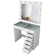 Masă toaletă Mirage Meble BJ117 oglinda/becuri, White