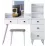 Masă toaletă Mirage Meble BJ101 cu taburet, White/Black
