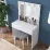 Masă toaletă Mirage Meble BJ121 cu taburet, White/Black