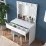 Masă toaletă Mirage Meble BJ121 cu taburet, White/Black
