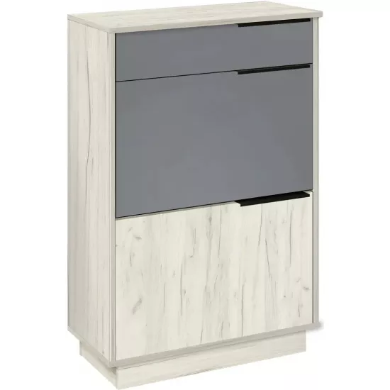 Tumbă pentru încălțăminte Modern Visit (60 cm), Craft Oak White/Slate Grey