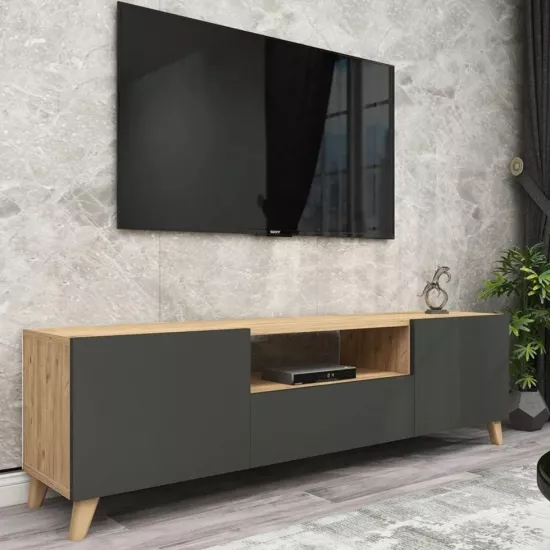 Comoda TV Bofigo 49BEF2102 (140 cm), Pine/Anthracite