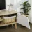 Comoda TV Homcom 839-660V00AK (150 cm), Natural Oak/White