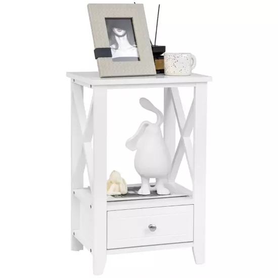 Noptieră Costway HW66696WH (40 cm), White