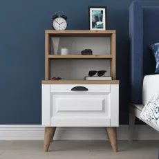 Noptieră Mirage Meble BD105 S (45 cm), Walnut/White