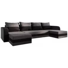 Canapea de colț Space Meble Hewlet U Bis, Mikrofaza 27/Mikrofaza 15 (Gray/Black)