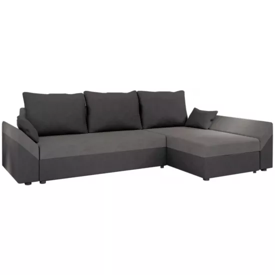 Canapea de colț Space Meble Dante L, Sawana 21/Sawana 05 Gray/Dark Gray