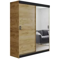 Шкаф-купе Prime Furniture Retro 1 (138x205x59), Craft Oak Golden/Black