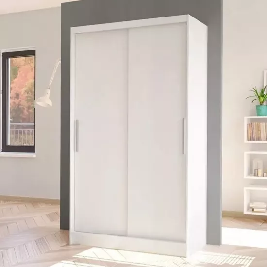 Dulap glisant Space Meble Costa I (100x200x58), White Matte