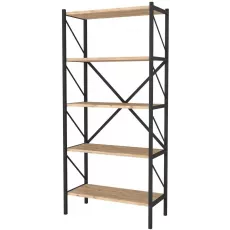 Raft Fabulous Shelves Metal 5, 66 cm x 160 cm x 34 cm, Pine/Black