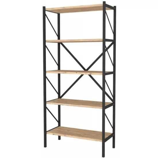 Raft Fabulous Shelves Metal 5, 66 cm x 160 cm x 34 cm, Pine/Black