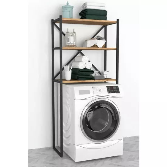 Стеллаж для стиральной машины Fabulous 66x34x160, Pine/Black