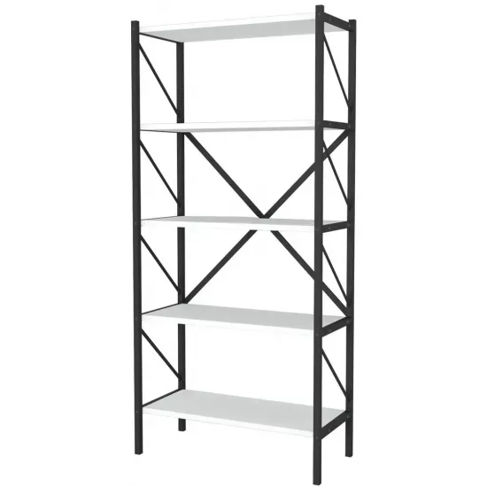 Raft Fabulous Shelves Metal 5, 66 cm x 160 cm x 34 cm, White/Black