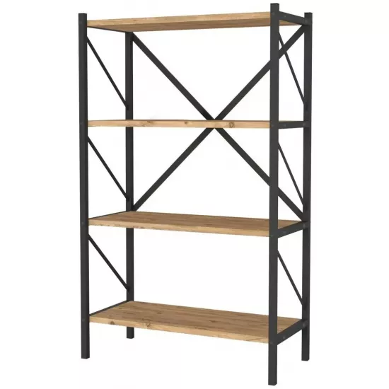 Стеллаж Fabulous 4 Shelves Metal, 66 см x 121 см x 34 см, Pine/Black