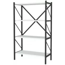 Стеллаж Fabulous 4 Shelves Metal, 66 см x 121 см x 34 см, White/Black Стеллаж Fabulous 4 Shelves Metal, 66 см x 121 см x 34 см, White/Black