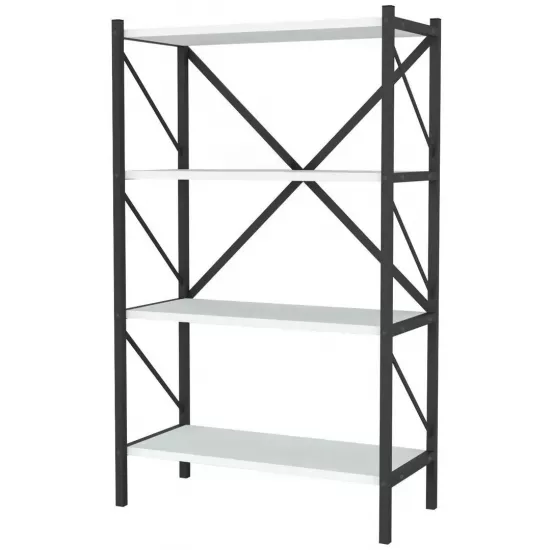 Стеллаж Fabulous 4 Shelves Metal, 66 см x 121 см x 34 см, White/Black