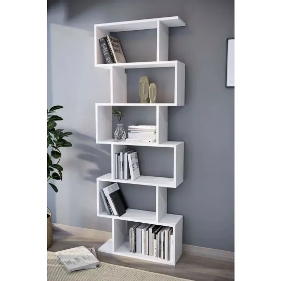 Raft Bofigo Zigzag 6 Shelves, 80x192,6x24, White
