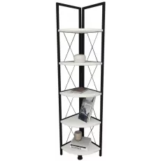 Raft de colț Bofigo 5 Shelves, 33,5x159,5x33,5, White/Black