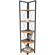 Raft de colț Bofigo 5 Shelves, 33,5x159,5x33,5, Pine/Black