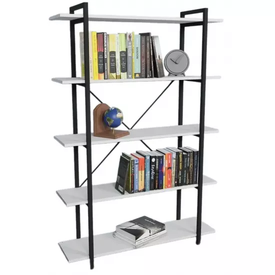 Стеллаж Prestige 5 Layer Wide, 120 см x 180 см x 34 см, White/Black