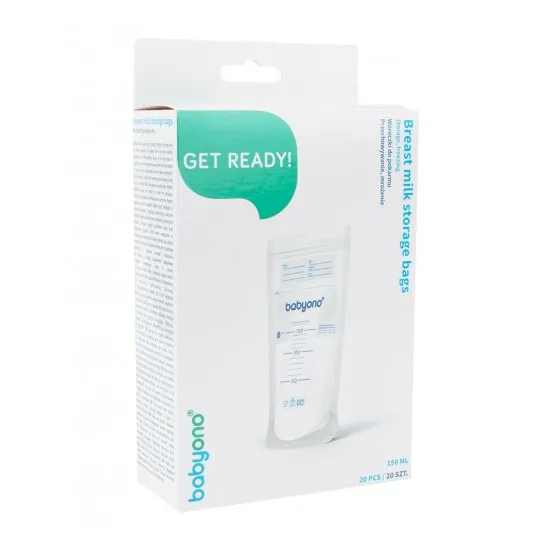 Pungi de congelare a laptelui BabyOno 1039 (20pcs 150ml)